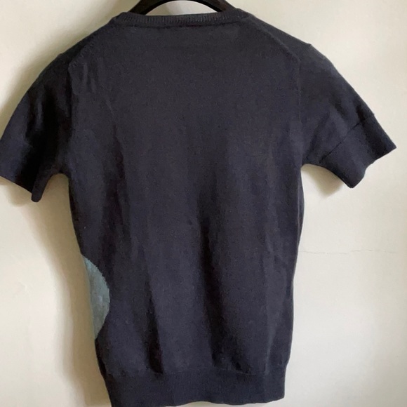 Short-Sleeved Blue Jacob Sweater With Blue Heart, Size M - Picture 7 of 13